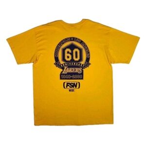 Vintage LA Lakers 60th Anniversary Shirt XL Y2K Double Sided NBA Basketball Tee